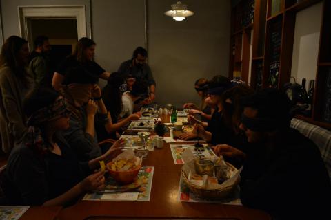 Dinner in the dark event of ESN Ege